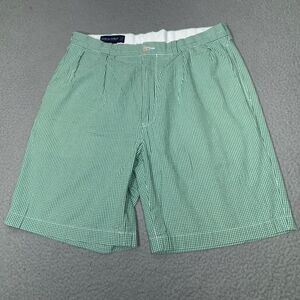 Polo Ralph Lauren Shorts Men 35x8 Green Chino Seersucker Golf Fairway Short Prep